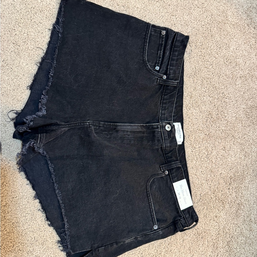 Abercrombie & Fitch Black High Waist Women Shorts